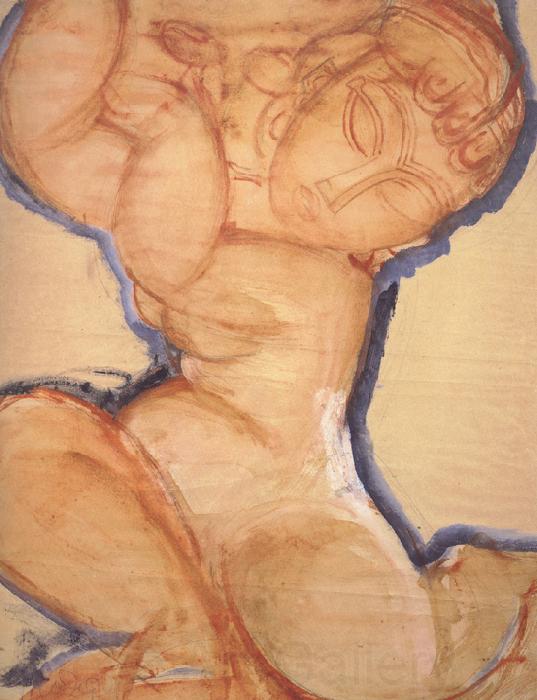 Amedeo Modigliani Rose Caryatid with Blue Border (mk39)